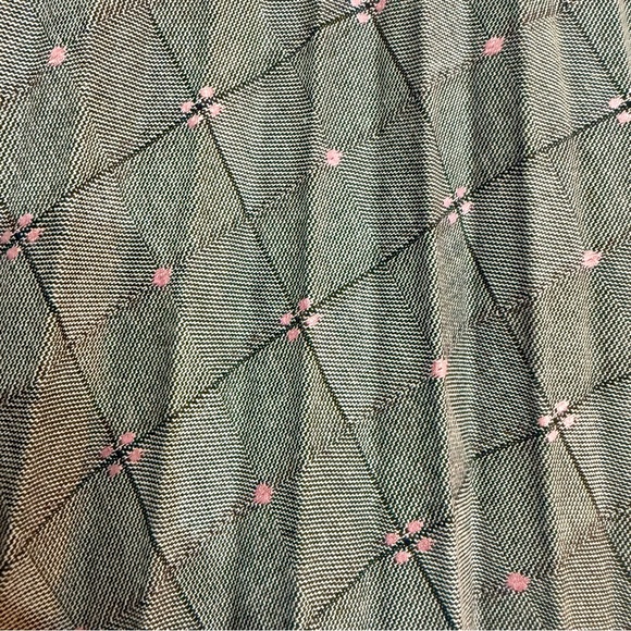 Aolanxue Gray Plaid Pleated Skirt with Lace Detail - Coquette Academia - Picture 3 of 5